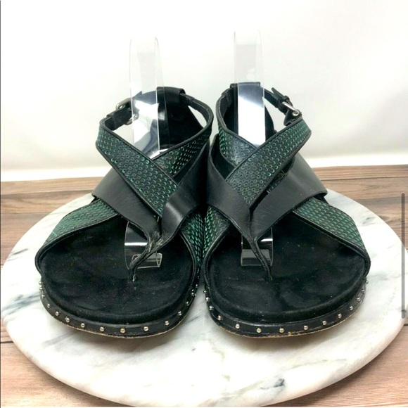 NWOT L.A.M.B. Bellatrix Black Leather Strappy Sandals🌵 - Picture 5 of 8